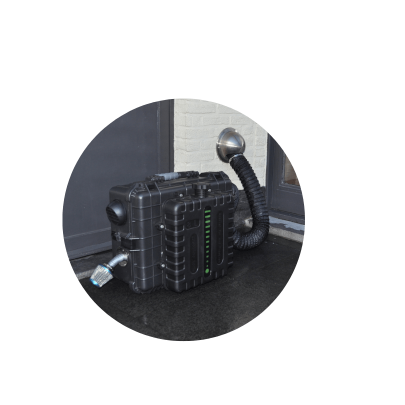 Diesel heater verwarmt ruimte